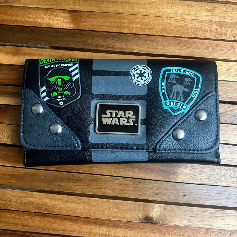 Star Wars Galactic Empire Death Trooper AT-AT Faux Leather Tri-Fold Wallet Black
